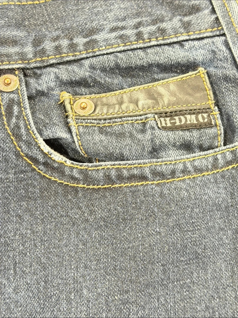Harley Davidson Men's Dark Blue Denim Jeans - Classic Five-Pocket Style 34x34